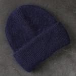 Buy cheap 58cm Real Rabbit Fur Knitted Hat Solid Warm Cashmere Wool Skullies Beanies from wholesalers