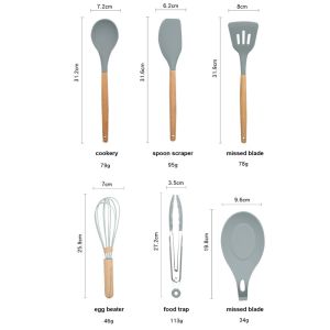 Buy cheap 13Pcs Non Stick Silicone Spatula Set With Wooden Handle from wholesalers