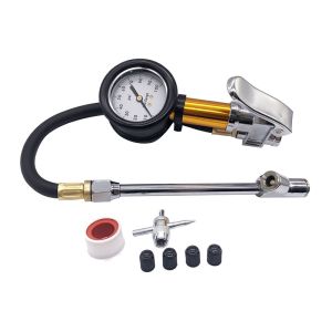 Buy cheap 50mm 100 Psi Tyre Pressure Gauge Air Chuck Heavy Duty Tire Inflator Gauge from wholesalers