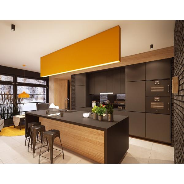 Quality Customize Modern Modular Kitchen Cabinets With Island And Microwave Cabinet for sale