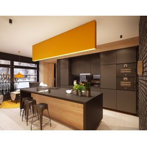 Buy cheap Customize Modern Modular Kitchen Cabinets With Island And Microwave Cabinet from wholesalers