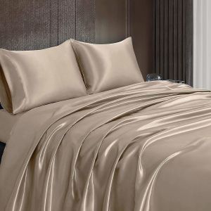 Buy cheap Nondisposable Satin Silk Touch Bedding Set for Home Twin Size Two PCS Flat Bed Sheet from wholesalers