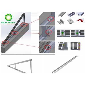 Solar Powered Charging Station Flat Roof Solar Mounting System Support system