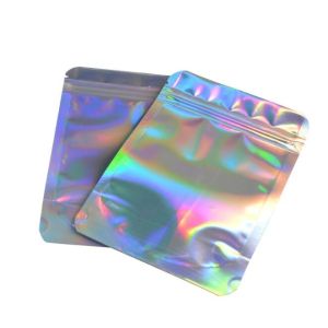 Buy cheap Holographic Film Zipper Packaging Bag Aluminum Foil Lining Inside from wholesalers
