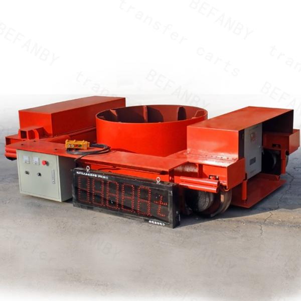 Steel Plant On Rail Transfer Cart , Hydraulic Lifting Motorized Rail Cart Molten Steel Carriage