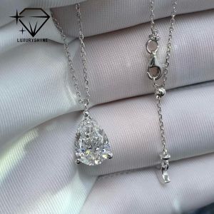 Buy cheap Lab Grown Pear Diamond Necklace 18K Gold VVS-VS Clarity from wholesalers