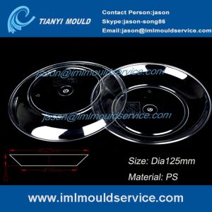 Buy cheap 100ml clear PP thin wall round plastic disposable dessert plates/dishes injection mould from wholesalers