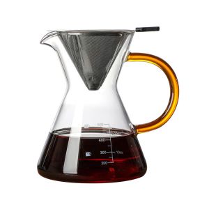 Buy cheap Funnel Shaped Lead Free Borosilicate 500ml Coffee Glass Pot from wholesalers