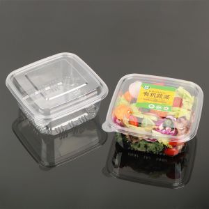 Disposable Plastic Salad Sweetmeat Preserved Fruit Packaging With Lid