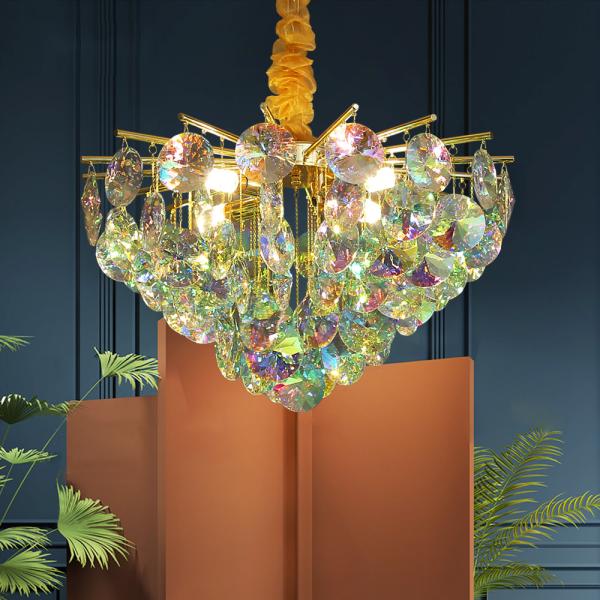 Buy cheap Creative Colorful Crystal Chandelier For Living Dining Room Led Home k9 crystal chandelier(WH-CY-223) from wholesalers