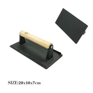 Buy cheap 21X11X1.2cm Rectangular Cast Iron Steak Press With Wooden Handle from wholesalers
