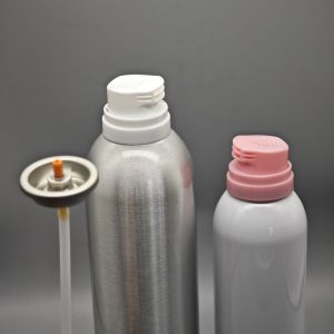 Shaving foam valve for home users with easy-press operation and universal