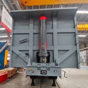 Buy cheap CIMC heavy duty leaf spring suspension 13.2 M 3 Axle Van Type Gooseneck Side Dump box tipper Semi-Trailer from wholesalers