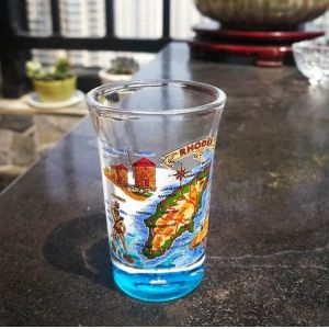 Logo Printed Clear Unique Shot Glasses With Color Decal