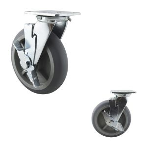 8 Inch Silent TPR Thermoplastic Rubber 616LBS Directional Locking Swivel Casters