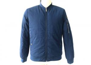 China Cobalt Color Mens Polyester Bomber Jacket With Tap On Zip Pocket Tws8046 on sale
