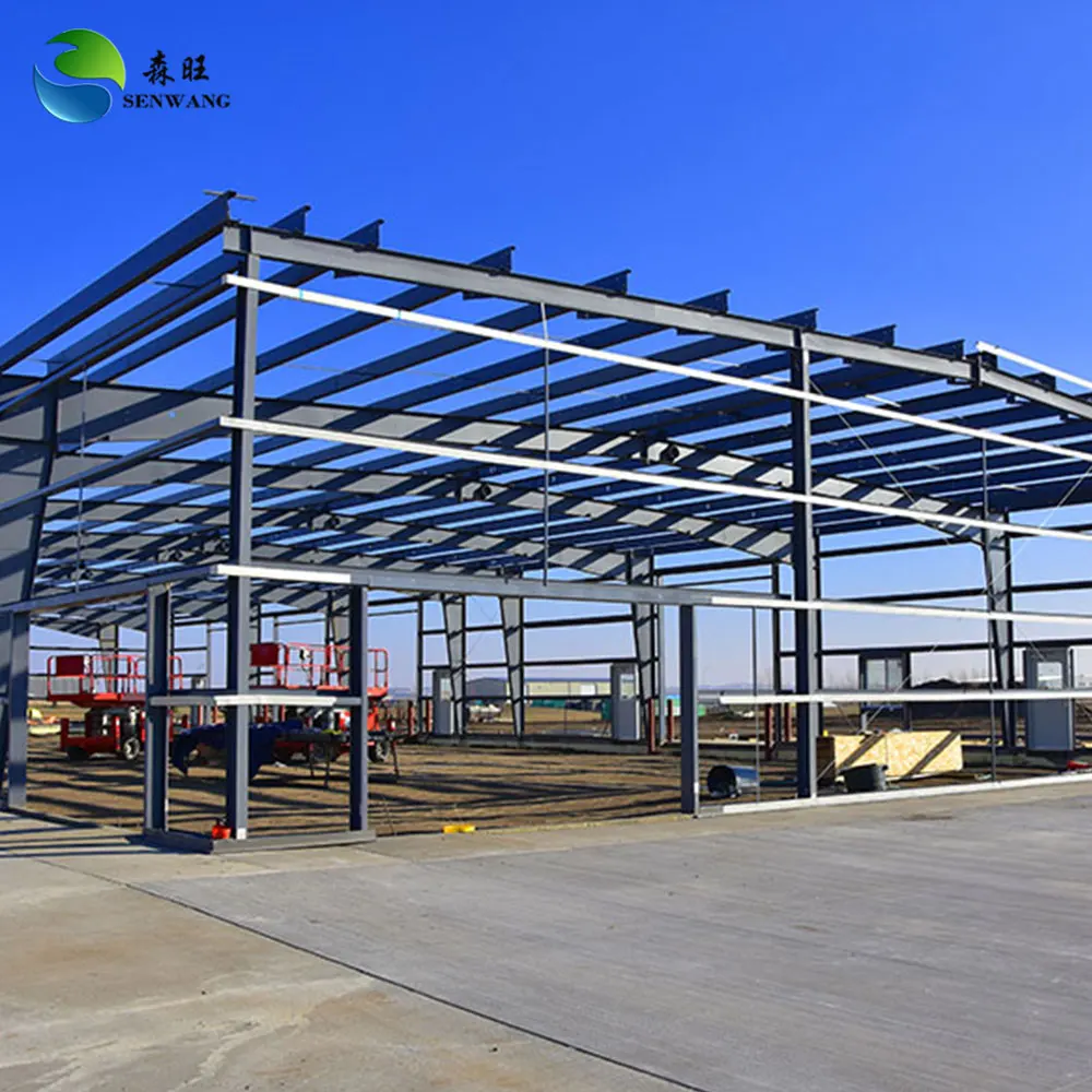 China Customized Prefabricated Steel Warehouse with 1.2m Brick Wall and ±1% Tolerance for Bending Processing on sale