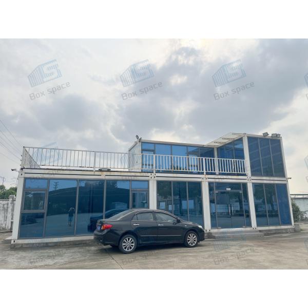 Buy cheap Flat Pack Office Container Two Storey Shipping Container Office With Glass Curtain For Temporary Construction Site from wholesalers