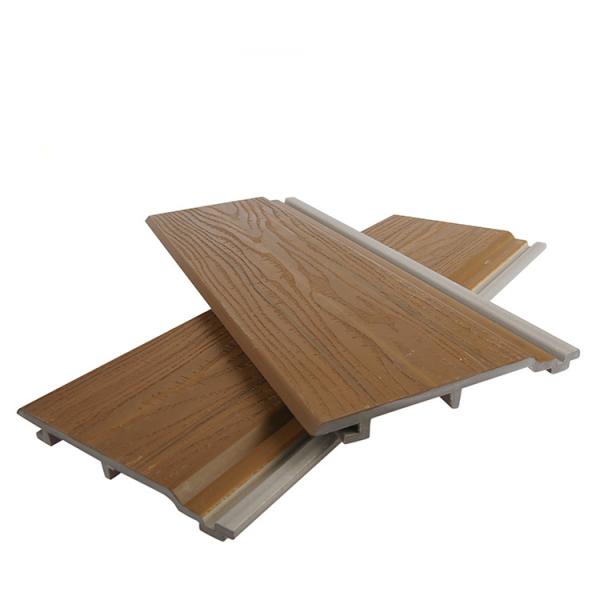 Outdoor Interlocking Wood Texture PVC Plastic Wall Panel with Modern Design Style