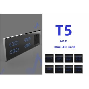 Buy cheap Tempered Glass Touch Wall Switch Blue Light Wall Mounted Switch from wholesalers