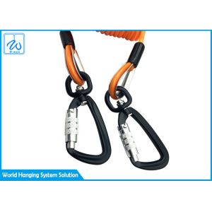 Buy cheap Tool Safety Lanyard 3m Coil Spring Lanyard With Carabiner Custom from wholesalers