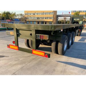 Buy cheap 3 Axles Flatbed Transport Truck Semi Trailer 40FT Container from wholesalers