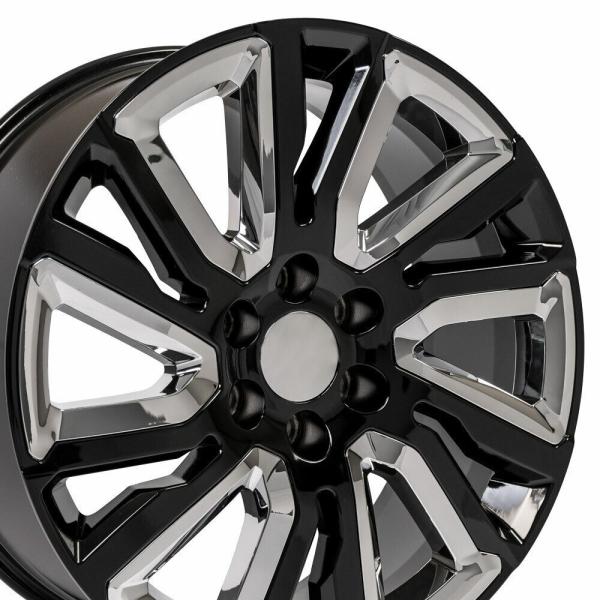 Buy cheap Ct2078 22x9 Gmc Replica Wheels Satin Black Gloss Black Insert Rim Chevy 22" from wholesalers