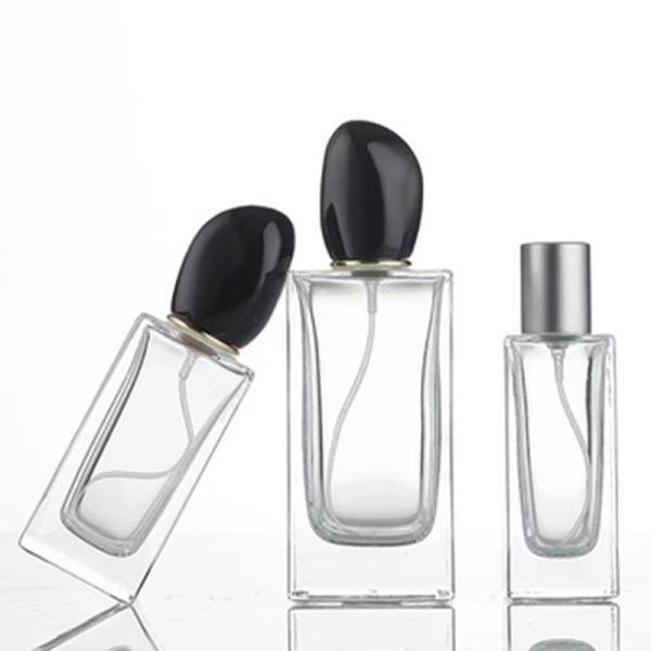 Buy cheap Square Glass Perfume Bottle with 50ml 100ml Capacity and Distinctive Irregular-shaped Cap from wholesalers