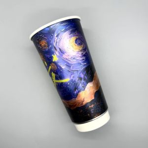 Disposable Double Wall Paper Coffee Cups Bubble Tea Hot Drink Paper Cups With
