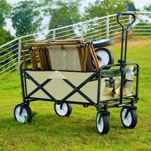 Buy cheap Steel Folding Utility Wagon 100kg Capacity 150L Load Camping Cart from wholesalers