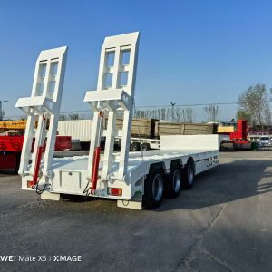 3 Axles Dropdeck Lowbed Semi Truck Trailer with Customization Option and Wabco