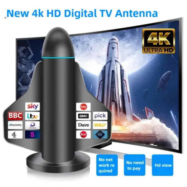 Long Range New 4K HD Digital TV Antenna with Signal Booster for Smart TV and All TV for Local Channels Indoor &amp; Outdoor