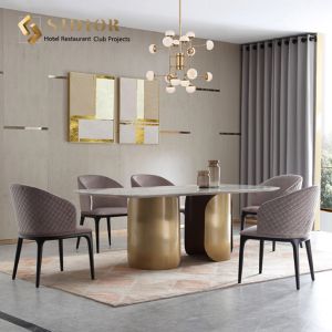 Buy cheap Removable Armrest European Style Dining Chair 62cm Width Solid Wood Legs from wholesalers