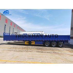 Bulk Cargo Flatbed Side Wall Semi Trailer Bottom 3mm With Linglong Tire