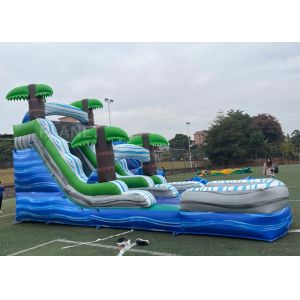 Buy cheap Silk Screen Printing Tropical Palm Inflatable Water Slide With Pool from wholesalers