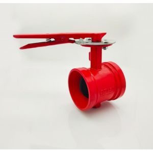 Buy cheap Manual Fire Protection Signal Grooved Butterfly Valve with Centre Sealing Rubber Seal from wholesalers