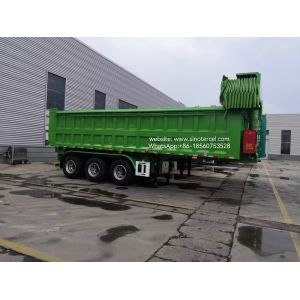 Buy cheap SINOTERCEL 3 Axle 25CBM rear-tipping self-unloading semi-trailer with tarpaulin system from wholesalers