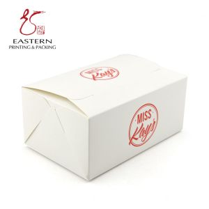 Handled 250mm Width Cardboard Packaging Boxes For Fast Food