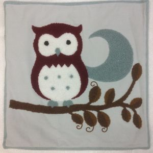 China Embroidery cushion cover with owl design. on sale