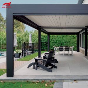 Buy cheap White Motorized Aluminum Pergola Wall-mounted Or Freestanding With Remote Control And Smart Home Integration from wholesalers