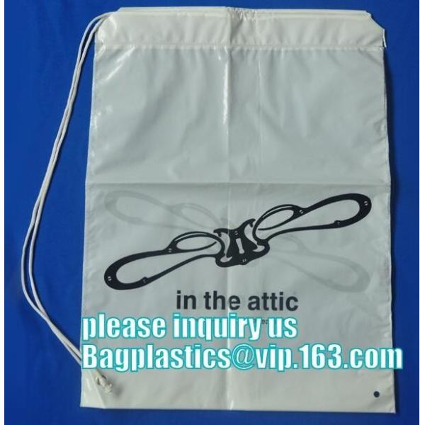 Quality biodegradable Customized Laundry Drawstring Poly Bag Plastic Laundry Bag For Hotel With Own Logo,Poly Plastic Drawstring for sale