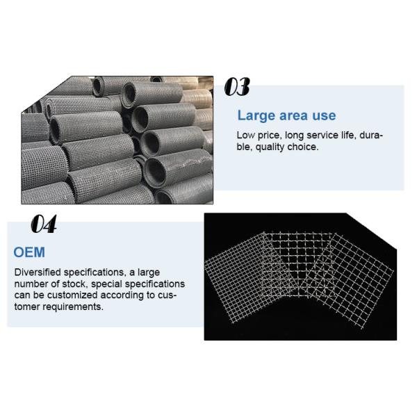 OEM Crimped Woven Vibrating Screen Crimped Wire Mesh Square Hole