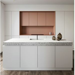 Buy cheap Modern Stylish Home Kitchen Cabinets With Flat Raised Shaker Door And Granite Marble Quartz Artificial Stone from wholesalers