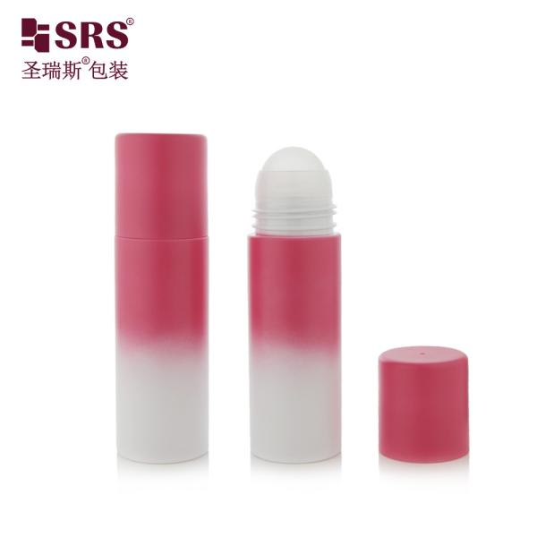 PET43 130ML 170ML Big Capacity PET Plastic Customize Color Round PCR Recycled Roll On Bottle For Deodorant Gel