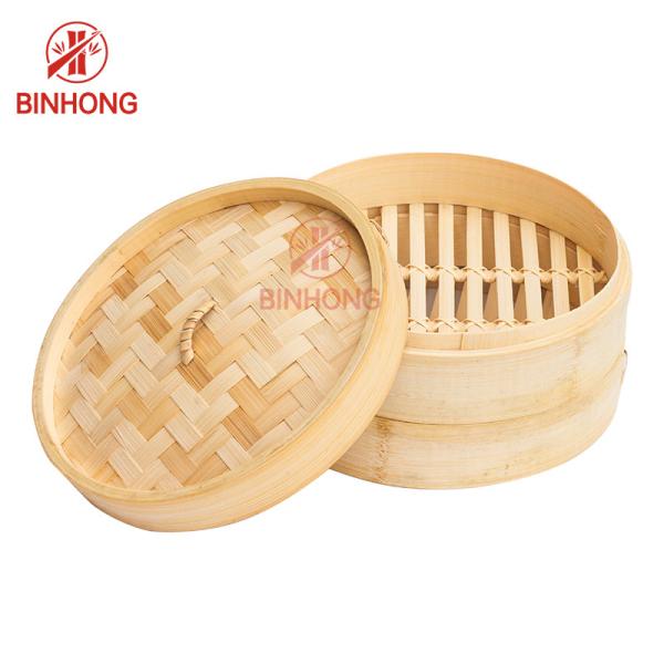 Quality Round Shape 24cm Bamboo Steamer Basket For Dumplings for sale