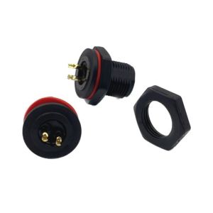 Male IP67 Waterproof Connectors 2Pins Bulkhead Mount Plug