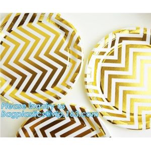 Party supplies, custom printing table rose gold paper biodegradable dinner