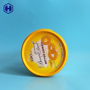 Buy cheap Cream Biscuit IML Bucket Customize Yellow Empty Plastic Cylinder Container from wholesalers
