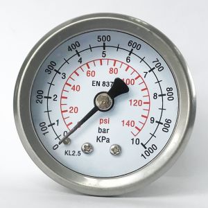 Buy cheap 10 Bar All Stainless Steel Pressure Gauge EN 837-1 Back Mount Manometer Heating System from wholesalers