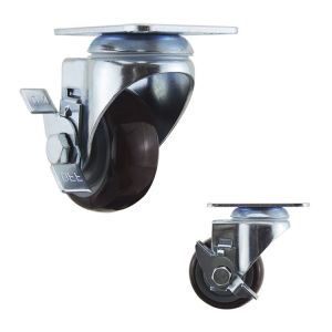 Buy cheap 3 Inch Red Polyurethane Medium Duty Casters With Side Brake from wholesalers